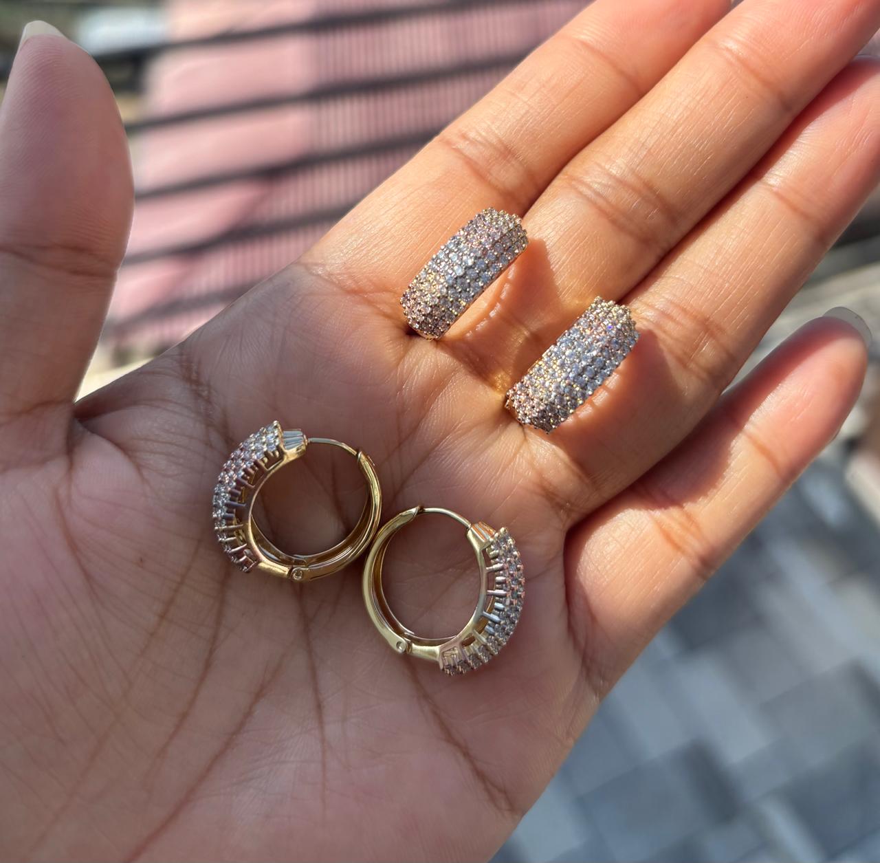 3 tone Antitarnish earring