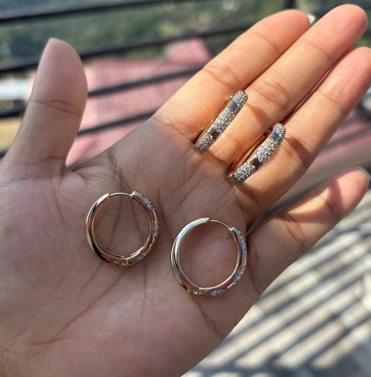 3 tone antitarnish earring