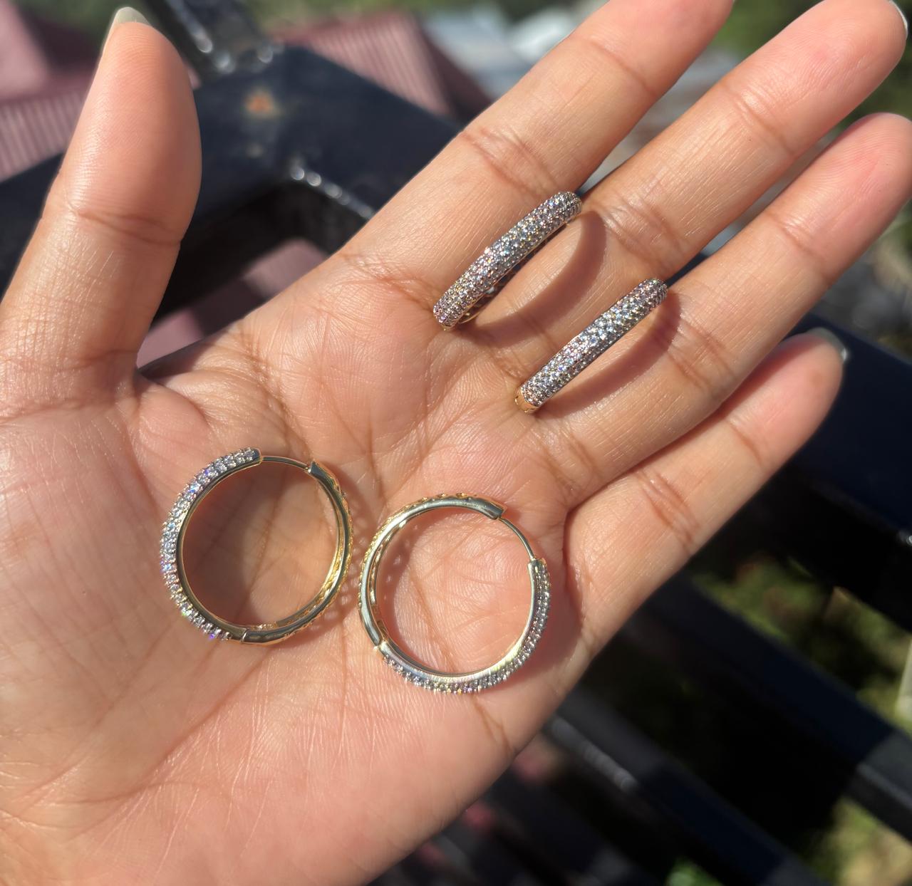 3 tone antitarnish earring