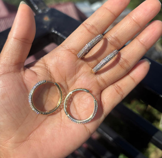 3 tone antitarnish earring
